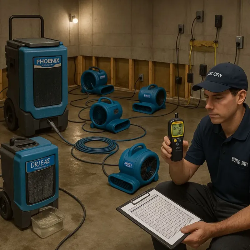 Structural Drying and Dehumidification process in Kirby, TX